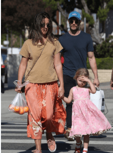 Dulcie Dornan with her mother, Amelia Warner, and father, James Dornan 